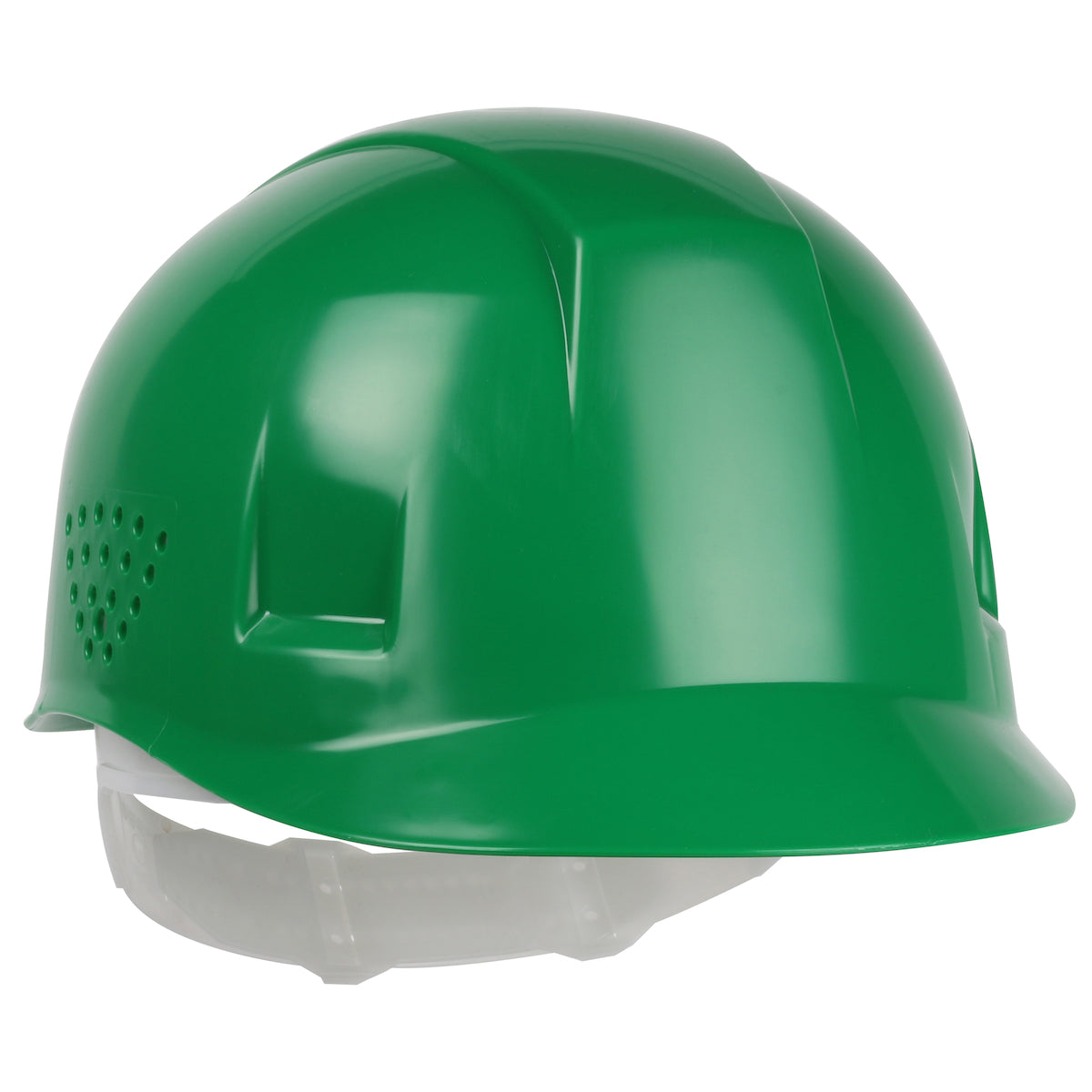 4-point plastic suspension bump cap in dark green | Front Right View
