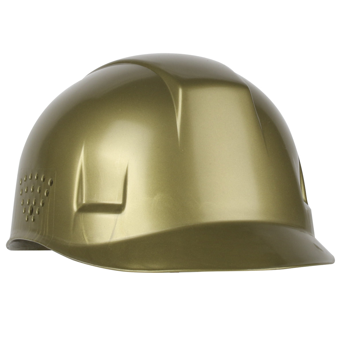4-point plastic suspension bump cap in gold | Front Right View