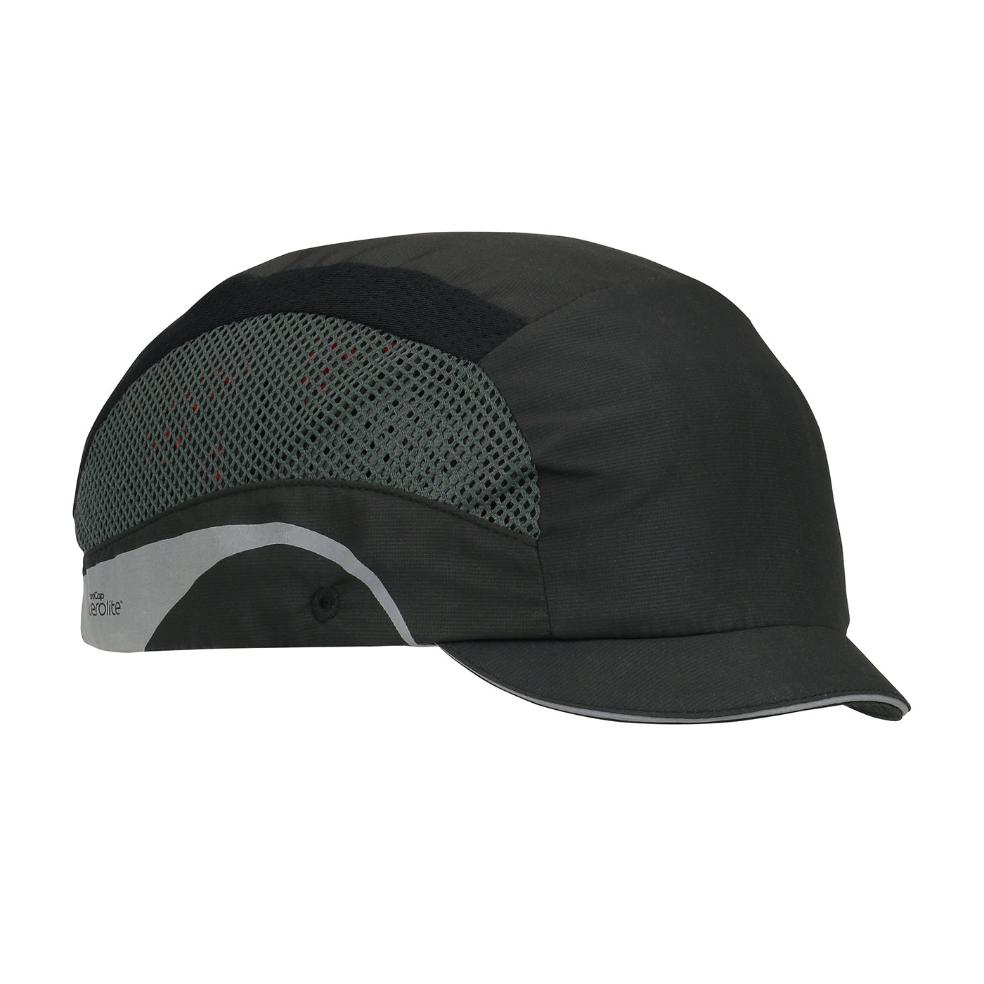 Hard Cap Aerolite  baseball style bump cap in black | Front Right View