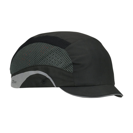 Hard Cap Aerolite  baseball style bump cap in black | Front Right View
