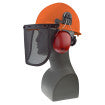 ratchet suspension class g & e type I loggers combo headgear in orange | side view