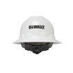 Dewalt quick ratchet class g & e type I full brim hard hat in white | Back View