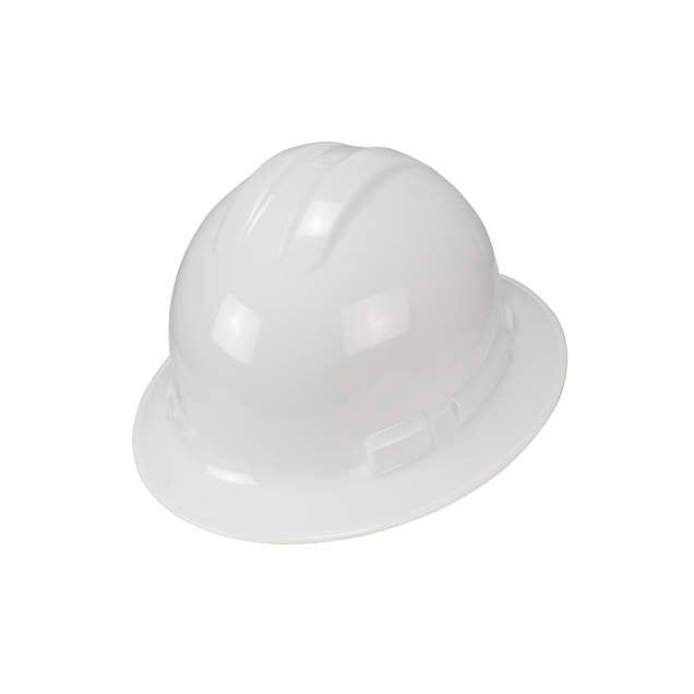 Dewalt quick ratchet class g & e type I full brim hard hat in white | Left Top View