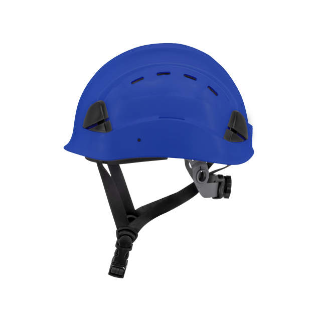 Dareware smooth glide ratchet cap style safety helmet in blue | side view