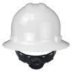 Quartz 6 pt ratchet class g & e type I full brim hard hat in white | Back View