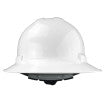 Quartz 6 pt ratchet class g & e type I full brim hard hat in white | Front View