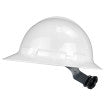 Quartz 6 pt ratchet class g & e type I full brim hard hat in white | Left Side View
