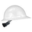 Quartz 6 pt ratchet class g & e type I full brim hard hat in white | Right Side View