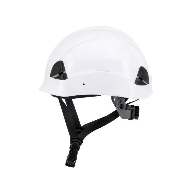 Dareware smooth glide ratchet cap style safety helmet in white | side view