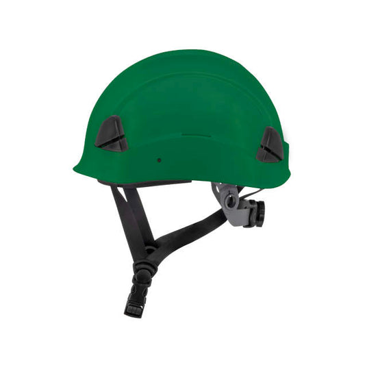 Dareware smooth glide ratchet cap style safety helmet in green | side view