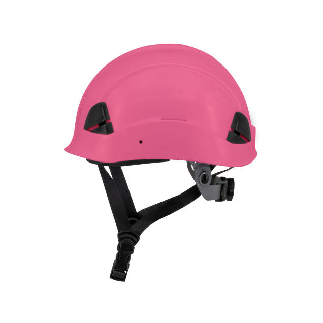 Dareware smooth glide ratchet cap style safety helmet in pink | side view