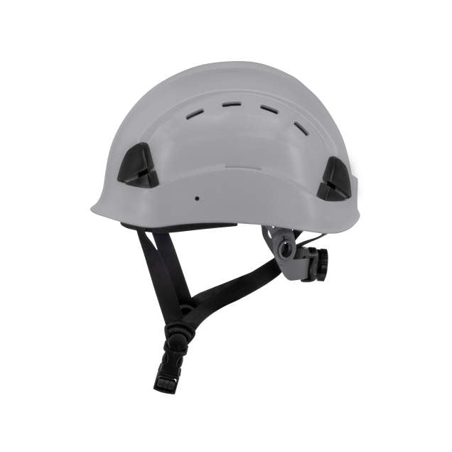 Dareware smooth glide ratchet cap style safety helmet in light gray | side view