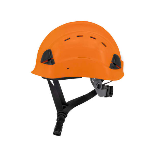 Dareware smooth glide ratchet cap style safety helmet in orange | side view