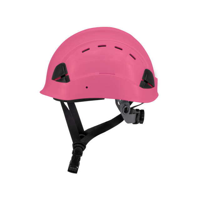 Dareware smooth glide ratchet cap style safety helmet in pink | side view