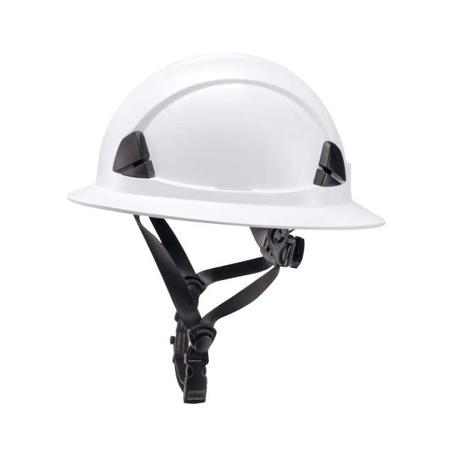 Dareware smooth glide ratchet cap style safety helmet in white | side view