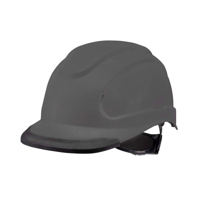Hypeman 6 pt ratchet cap style safety hard hat in gray | side view