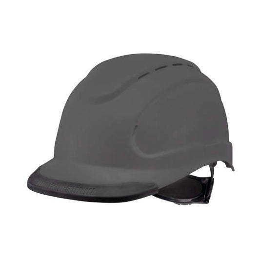 Hypeman 6 pt ratchet cap style safety hard hat in gray | side view