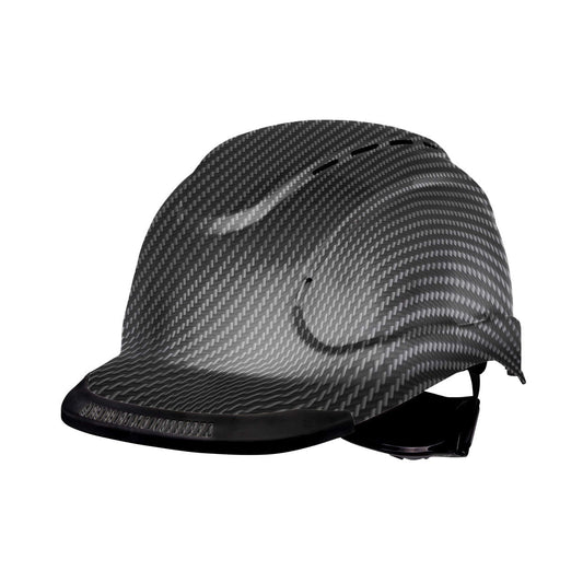 Hypeman 6 pt ratchet cap style safety hard hat in slate | side view