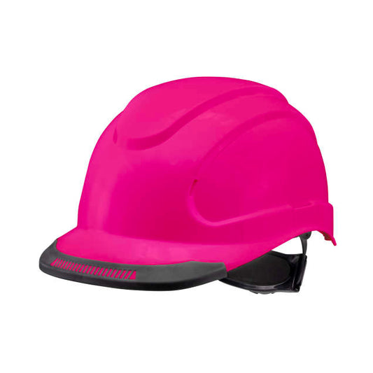 Hypeman 6 pt ratchet cap style safety hard hat in pink | side view