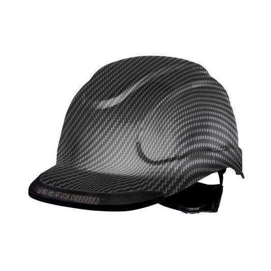 Hypeman 6 pt ratchet cap style safety hard hat in slate | side view