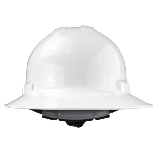 Radians QHR6 White 6 Point Ratchet Full Brim Hard Hat